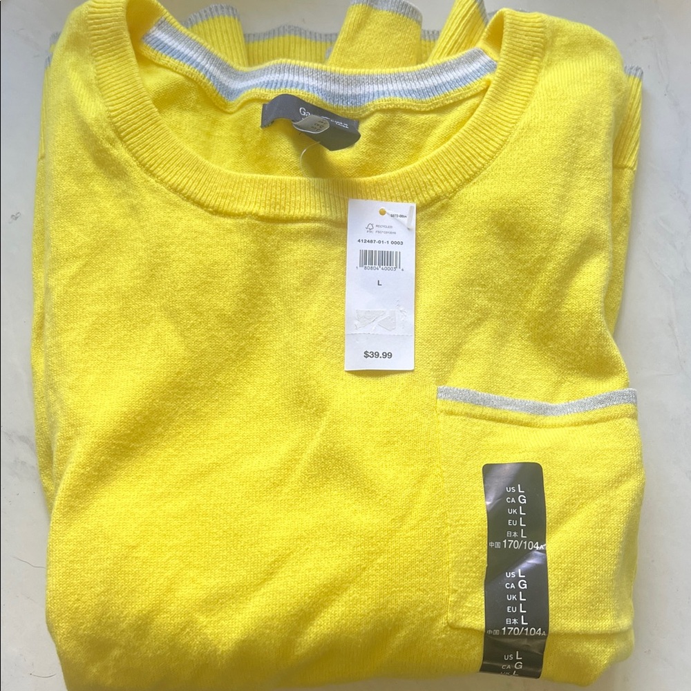GAP Factory Bright Yellow Crew Neck Sweater